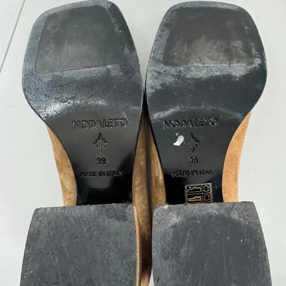Nodaleto Square Toe Hazel Square Toe Pumps Suede Sz 39 (8.5) Italy Retail 645